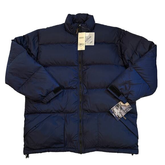 Vintage Woolrich Puffer Coat Mens Large Blue Down Jacket Packable Winter Outdoor - Picture 1 of 14